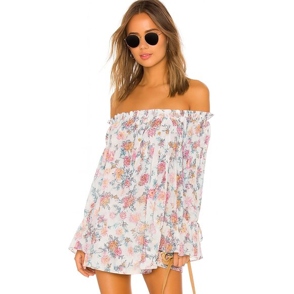 REVOLVE Dresses & Skirts - REVOLVE Tularosa Brogan Floral Off-Shoulder Mini Dress in Pastel Floral
